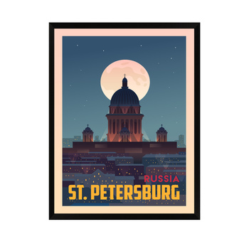 Poster of the City of St. Petersburg 40X50 cm + black frame
