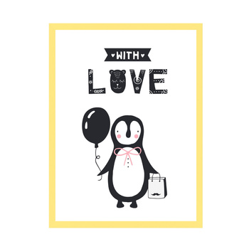 Birthday Poster With love_2 24X30 cm + yellow frame
