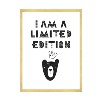 Children's poster I am a limited edition 40X50 cm + gold frame