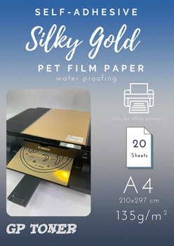 Self-adhesive silky gold waterproof PET A4 paper PAP-CSF009