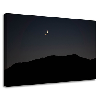Canvas Print Nature Night Dark Moon Mountains 90x60