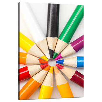 Canvas Print Colored Pencils Circle of Colorful Imagination 80x120