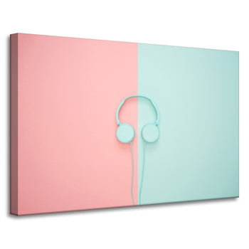 Canvas Print Music Headphones Two-Color 90x60