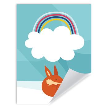 Poster Baby fox rainbow 30X40 cm