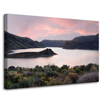 Canvas Print Nature Mountains Water Sky Flowers Plants 90x60