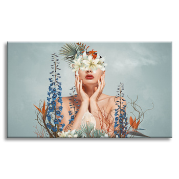 Canvas Print Various Flowers Woman Nature 120x80 cm