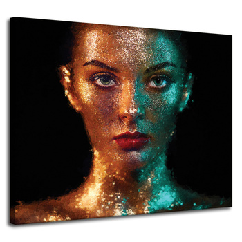 Canvas Print Black Woman's Face Red Lips 100x80 cm