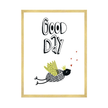 Children's Good day poster 40X50 cm + gold frame