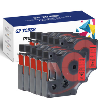 10x Dymo D1 45017 Red/black adhesive tape 12 mm 7 m GP-DY45017 x10