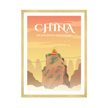 Poster Country of China 40X50 cm + gold frame
