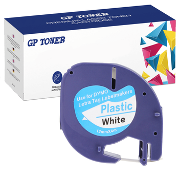 Dymo Tape LetraTag 59422 12mm x 4m White Plastic - replacement GP-DY59422