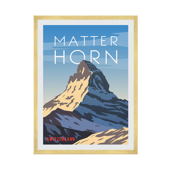 Poster Countries of Switzerland 40X50 cm + gold frame