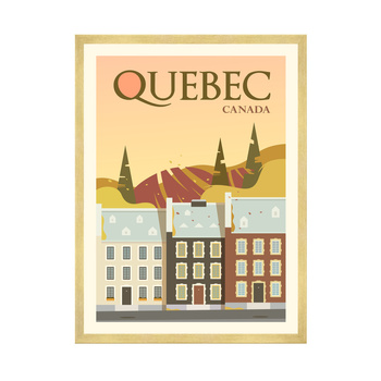 Quebec City poster 40X50 cm + gold frame