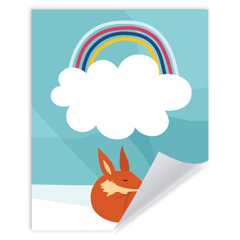 Poster Baby fox rainbow 24X30 cm