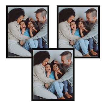 3x Black Frame 24x30, I L13,15,051, black varnish + plexiglass embossing