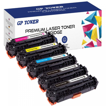 5x TONER FOR HP CC530 CE410 CF380 CC531 CE411 CF381 CC532 CE412 CF382 CC533 CE413 CF383 CP2020 CP2025 CM2320 - GP-H535/415/385CMYKK KIT