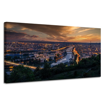 Canvas Print Architecture Rouen in the evening 120X60 cm