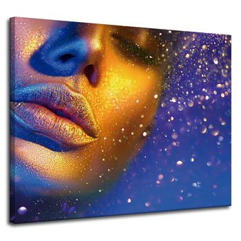 Canvas Print Golden Woman Face Modern Art 100x80 cm