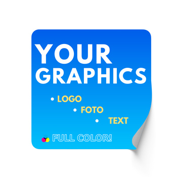 STICKERS with LOGO Square with print Waterproof Text Photo 30x30 mm