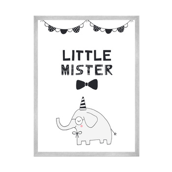 Little mister Birthday Poster 40X50 cm + silver frame