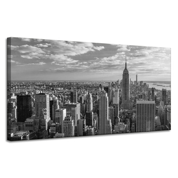 Canvas Print Architecture Black and White Manhattan 120X60 cm