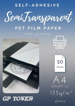 Self-adhesive semi-transparent waterproof PET A4 paper PAP-CSF007