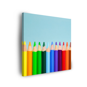 Canvas Print Abstract Rainbow Crayons 40x40
