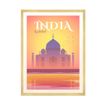Poster Country of India 40X50 cm + gold frame