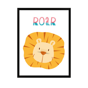 Children's Roar poster 24X30 cm + black frame