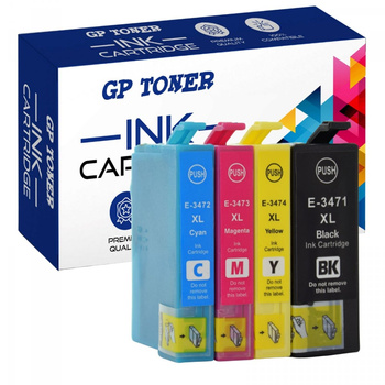 4x Replacement Ink Cartridge for Epson T3471 T3472 T3473 T3474 Epson WorkForce Pro WF-3700 Series Pro WF-3720 DWF Pro WF-3720 Pro WF-3725 DWF GP-E3475CMYK KIT