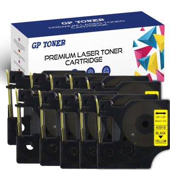10x Taśma do DYMO 7m 9mm żółto/czarna GP-DY40918 x10