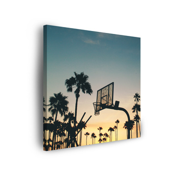 Canvas Print Youth Basketball Sunset 90x90
