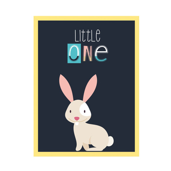 Children's poster Little One Bunny 24X30 cm + yellow frame