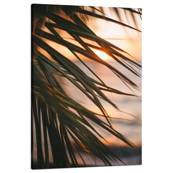 Canvas Print Nature Beach Palm Tree Sea Sunset 80x120