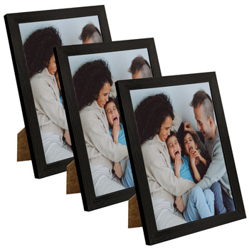 3x Black photo frame 15x21, I L13,15,051, black varnish + plexiglass embossing