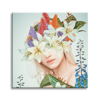 Canvas Print Queen Flowers Woman Nature 90X90 cm