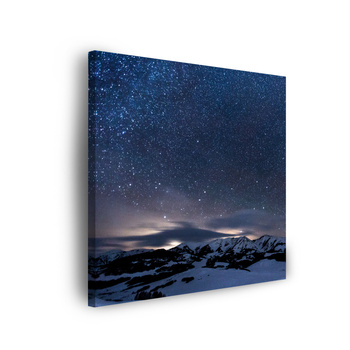Canvas Print Space Nature Mountains in Snow 90x90