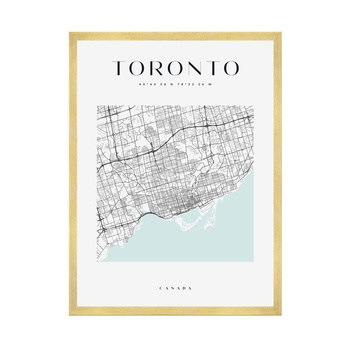 Poster Toronto city map square 40X50 cm + gold frame