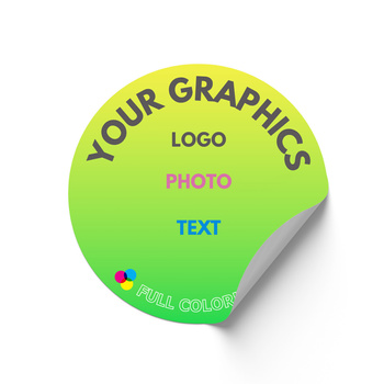 STICKERS with LOGO Square with print Waterproof Text Photo 30x30 mm