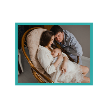 Your photo as a poster + turquoise frame 40x30 cm