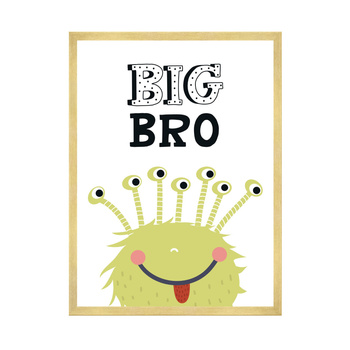 Children's Big Bro poster 40X50 cm + gold frame