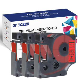 3x Dymo D1 45017 Red/black adhesive tape 12 mm 7 m GP-DY45017 x3