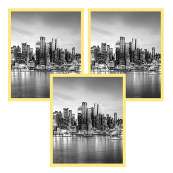 3x Yellow Frame 40x50, I L13,15,030, Plexiglass