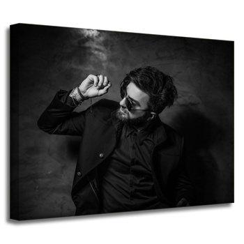 Canvas Print Black and White Man 40x30 cm