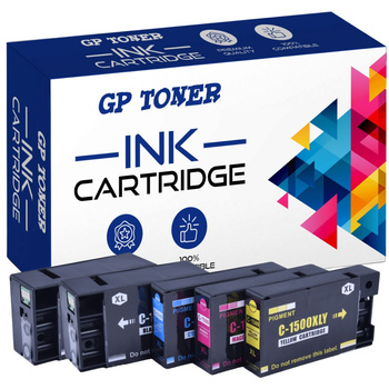 Set of 5x replacement inks for Canon C1500 GP GP-C1500XL CMYKK