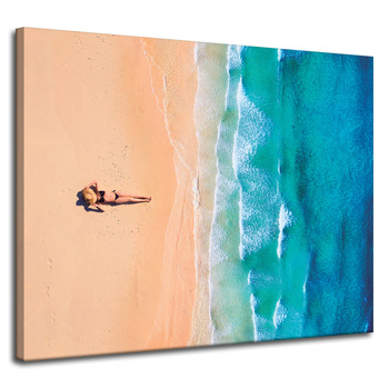 Canvas Print Woman Bikini Beach Water 100x80 cm
