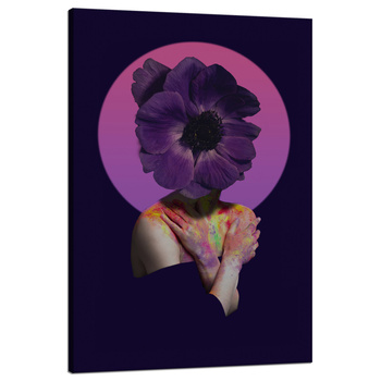 Canvas Print Purple Flower Girl Colors 80x120 cm