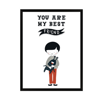 Children's poster You are may best friend 30X40 cm + black frame