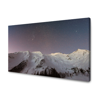 Canvas Print Space Starry Sky Over the Peaks 40x30 cm