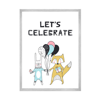 Let's celebrate Birthday Poster_2 21X29.7 cm + silver frame